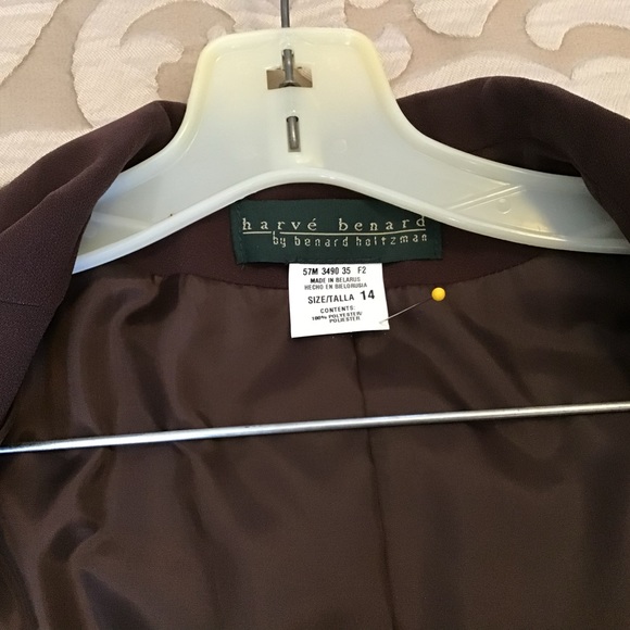 BEAUTIFUL BROWN PANT SUIT, 14 , fully lined both jacket and pants, very stylish - Picture 9 of 13